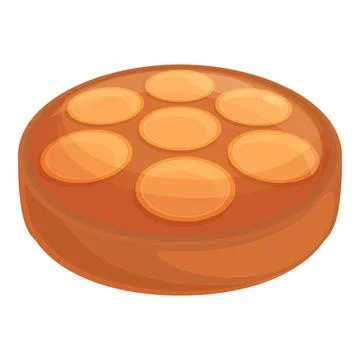 Top upside-down cake icon cartoon vector. Pineapple cooking 스톡 일러스트