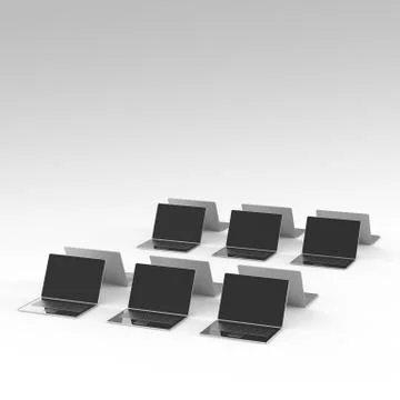 Top view of 3d network computer as concept Stock Illustration