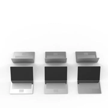 Top view of 3d network computer as concept Stock Illustration