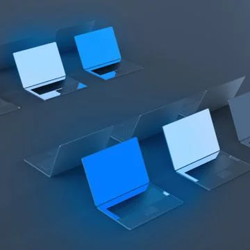 Top view of 3d network computer as concept Stock-Illustration