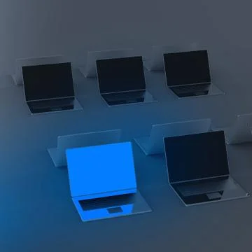 Top view of 3d network computer as concept Stock Illustration