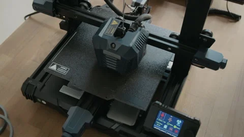 Top View of 3D Printer with Textured Build Platform Actively Printing Object Video stock 301921742