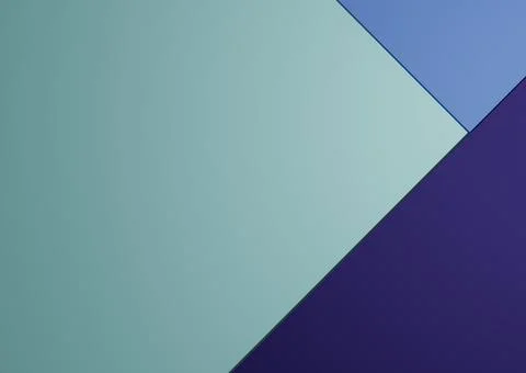 Top view 3D render of minimal colorful light blue, dark blue paper compositio Illustrazione stock