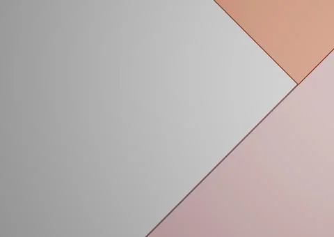 Top view 3D render of minimal colorful gray, orange, pink paper composition b Ilustração Stock