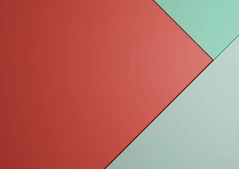 Top view 3D render of minimal colorful orange, turquoise, light green paper c 스톡 일러스트