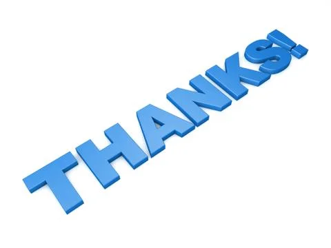 Top view 3d text thank you Stock Illustration