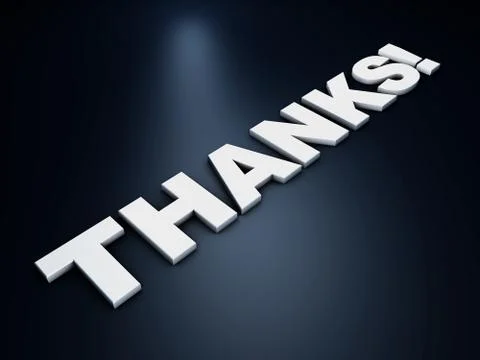 Top view 3d text thank you Stock Illustration