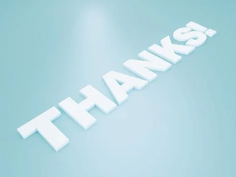 Top view 3d text thank you Stock Illustration