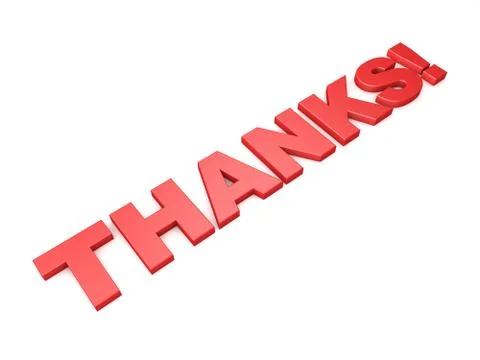 Top view 3d text thank you Stock Illustration