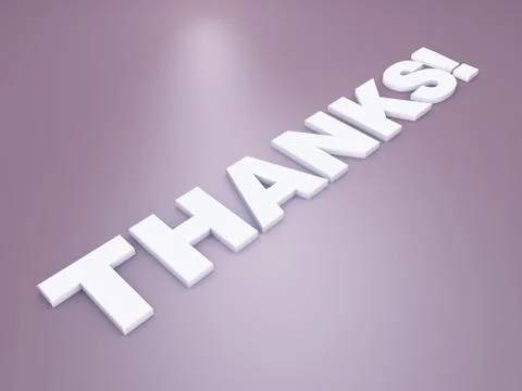 Top view 3d text thank you Stock Illustration