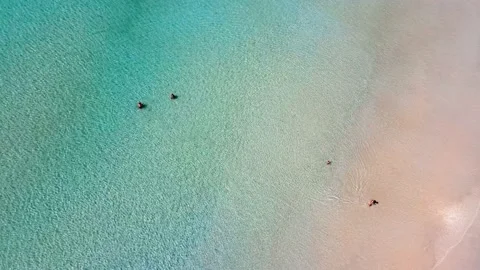 Top view 4K Phuket Thailand Aerial view top view drone Beautiful topical beach  Video stock 144593512