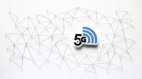 Top view 5g internet communication. Resolution and high quality beautiful photo Illustrazione stock