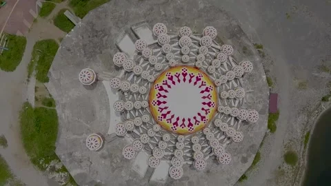 Top view of 99 dome mosque the landmark of makassar Stock Footage 161532624