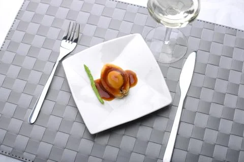 Top view of Abalone serving in a restaurant Stock Photos