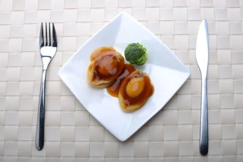Top view of Abalone  serving in a restaurant Stock Photos