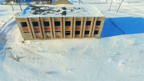 The top view the abandoned building Stock Footage 72092051