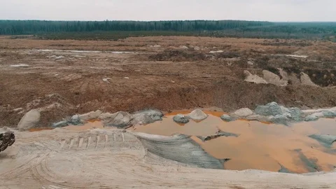 Top view of abandoned giant excavator. An abandoned giant excavator and a non Stock Footage 83736638