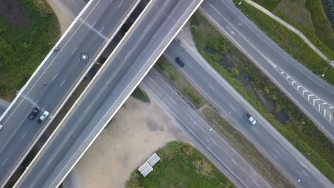 Top view above an intersection at Chiang Mai, Thailand Stock Footage 101649653