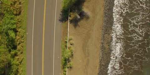 Top View Aerial Fly Over Abandoned Road. Stock Footage 102809260