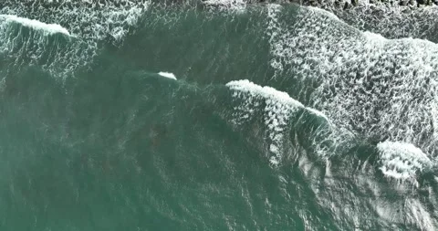 Top view aerial image from drone of an stunning beautiful sea landscape beach Stock Footage 223366148
