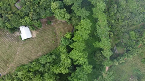 Top View Aerial Over a Rural Thai Village Stock Footage 210201295