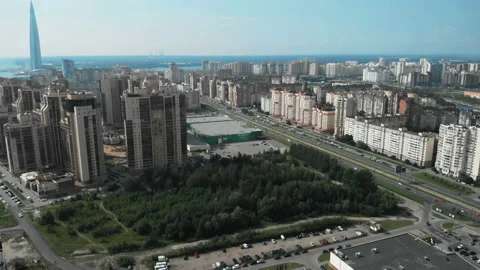 Top view aerial video of development infrastructure city for big population Video stock 93211216