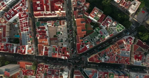 Top view aerial video of development infrastructure city, Spain, Tenerife, Santa Vídeos de archivo 141118512