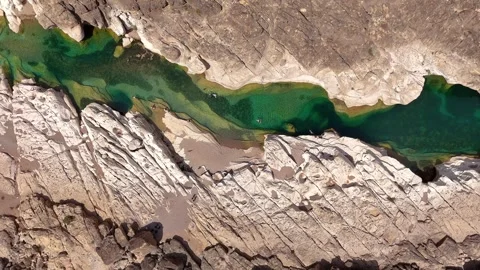Top view of Aerial view of clear emerald water Natural pools Stock Footage 323705984