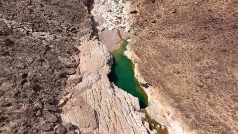 Top view of Aerial view of clear emerald water Natural pools Stock Footage 323706241