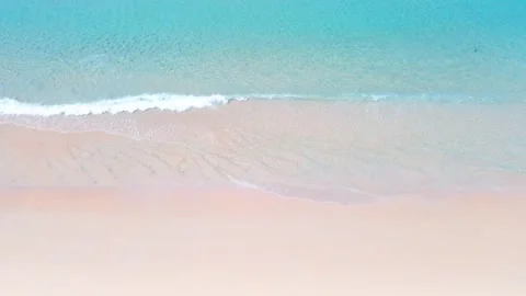 Top view Aerial view of drone Turquoise beach sea sand copy space. 4K Nature vid Vídeos de archivo 144746383
