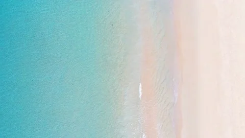 Top view Aerial view of drone Turquoise beach sea sand copy space. 4K Nature vid Stock Footage 144746440