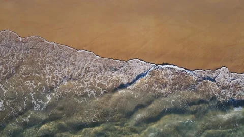 (Top view) Aerial view drone over beach sea. Beautiful sea waves. Beach sand and 스톡 동영상 172391950
