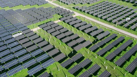 Top view Aerial view of Solar panel, photovoltaic Stock Footage 199739157