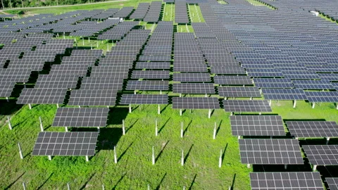 Top view Aerial view of Solar panel, photovoltaic, alternative electricity Stock Footage 227653502
