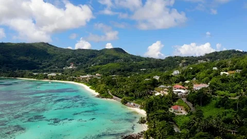 Top view from the air in Seychelles. Stock Footage 102050981