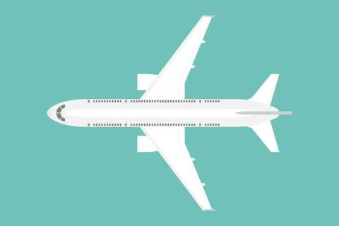 Top view of airplane vector illustration isolated Stock Illustration