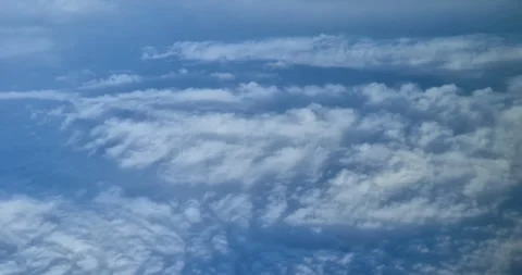 Top view via airplane of white clouds, concept holidays Video stock 269017195