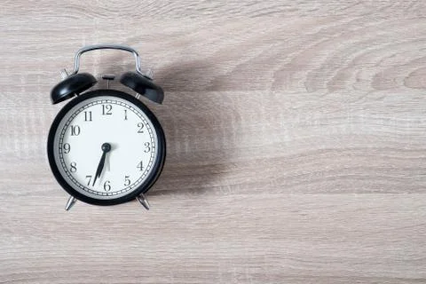 Top View Alarm Clock . Time Management Concept. Stock Photos