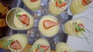 Top View Of Alcohol Cocktails For A Wedding Party In A Restaurant. Stock Footage