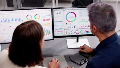 Top View Analyst: Performance Analytics Stock Footage 255871676