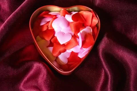 Top view and close up Many red hearts ond pink. Happy valentine's day design Stock Photos
