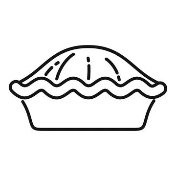 Top view apple pie icon outline . Cake dessert Stockillustratie