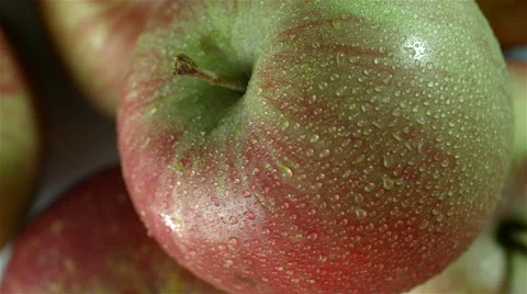Top view of Apples rotating Stock Footage 62394085
