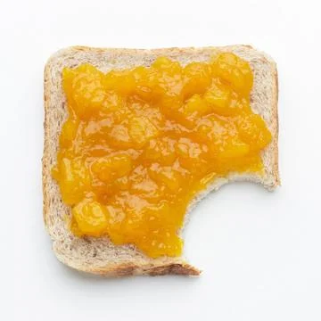 Top view apricots jam bread Stock Photos