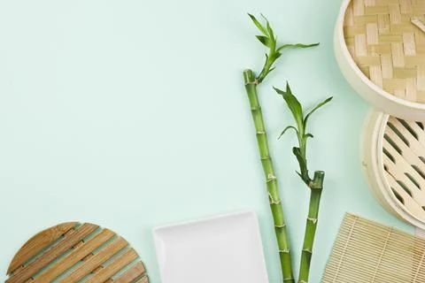 Top view asian tableware. High quality and resolution beautiful photo concept Stock Photos