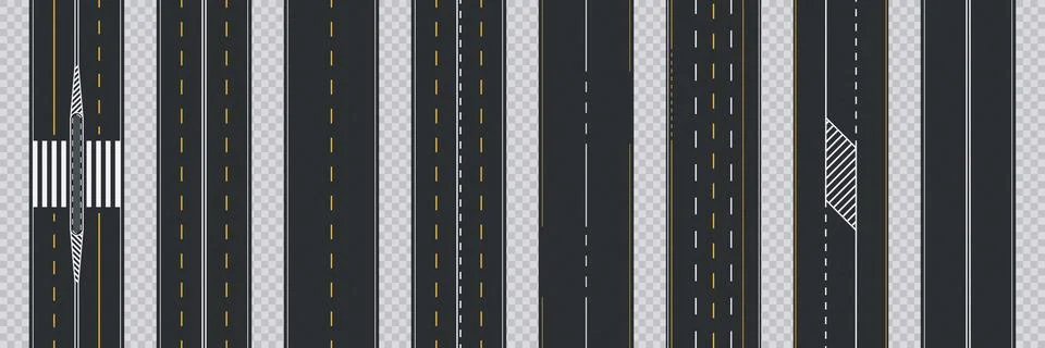 Top view asphalt vector road tiles, traffic zones イラスト素材