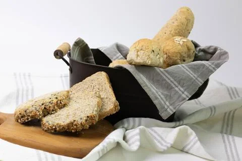 Top View for assortment of bread Stock Photos