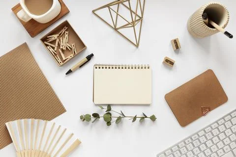 Top view assortment of natural material stationery Stock Illustration