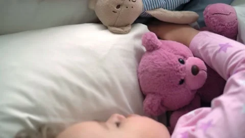 Top view authentic cute caucasian little preschool siblings baby boy and girl in Stock Footage 152941067