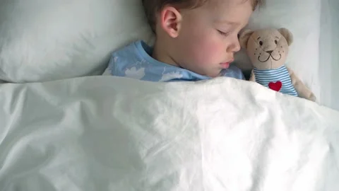 Top view authentic cute caucasian little preschool siblings baby boy and girl in Video stock 153279241
